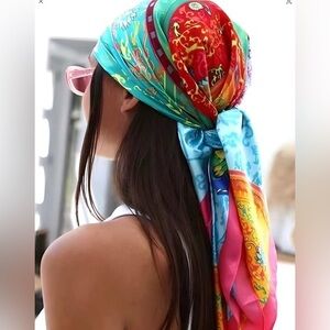 ✨Colorful Tropical faux Silk Scarf